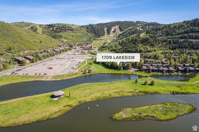 1709 Lakeside Cir, Park City, UT 84060 - aerial view of property and surrounding area featuring a nearby body of water and a forest