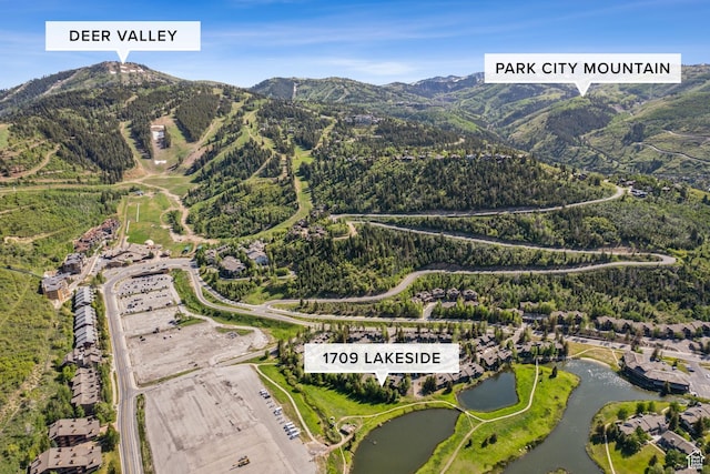 1709 Lakeside Cir, Park City, UT 84060 - aerial view of property's location featuring a water and mountain view
