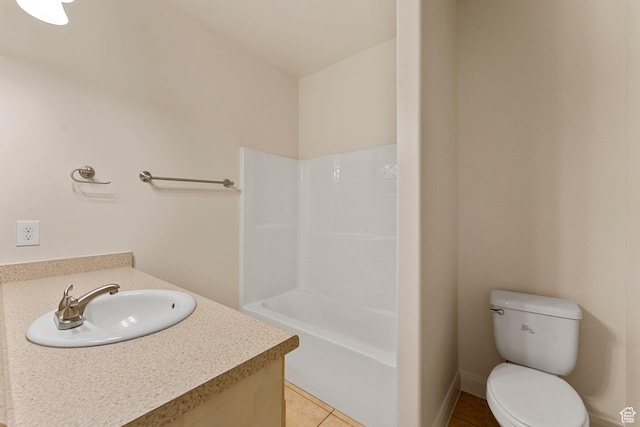 4236 N 2375 W, Cedar City, UT 84721 - full bathroom featuring vanity, tile patterned floors, toilet, and tub / shower combination