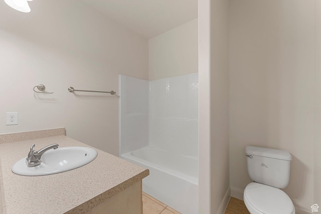 4236 N 2375 W, Cedar City, UT 84721 - bathroom featuring vanity, tile patterned floors, toilet, and bathtub / shower combination