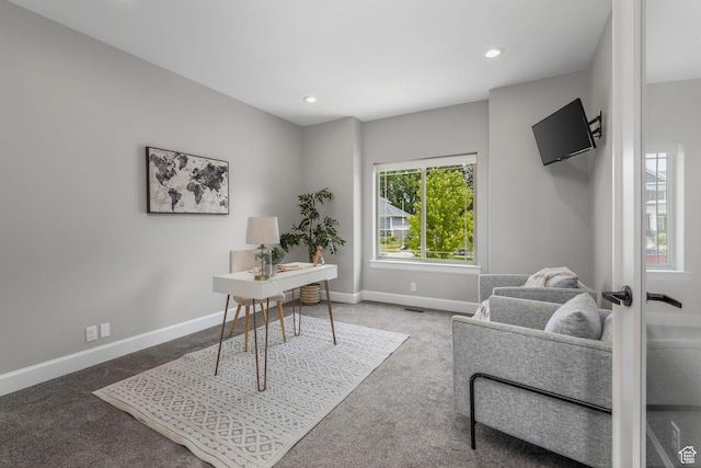6035 Hidden Valley Rd, Mountain Green, UT 84050 - office featuring carpet floors, baseboards, and recessed lighting
