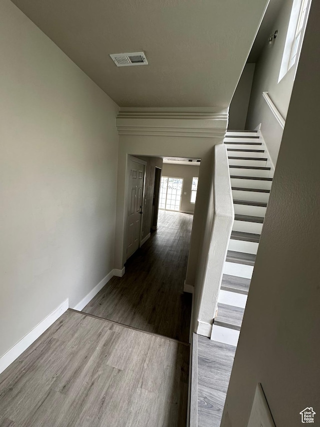 39 W 1930 N, Tooele, UT 84074 - hall with wood finished floors, baseboards, and stairway