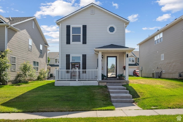 1722 N 80 E, Tooele, UT 84074 - traditional-style home featuring a porch, a front yard, and cooling unit