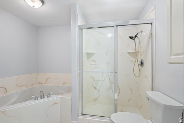 10865 S Granite Dr, Sandy, UT 84094 - bathroom featuring toilet, a garden tub, and a marble finish shower