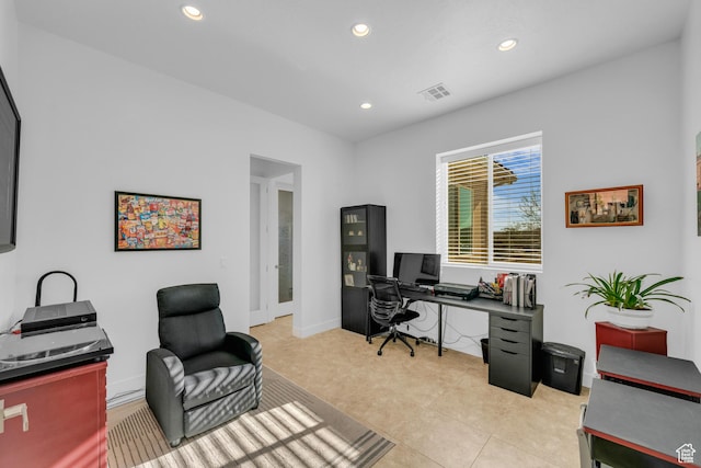 1226 W Province Way, St George, UT 84770 - office area featuring recessed lighting, baseboards, and light tile patterned floors