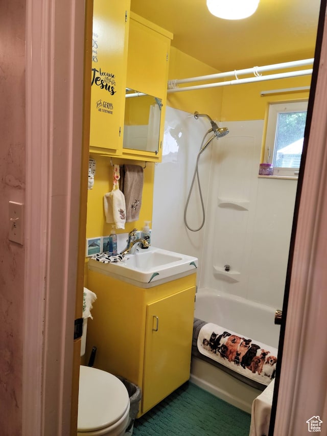 83 E Miners St, Ophir, UT 84071 - full bathroom with toilet, vanity, and  shower combination