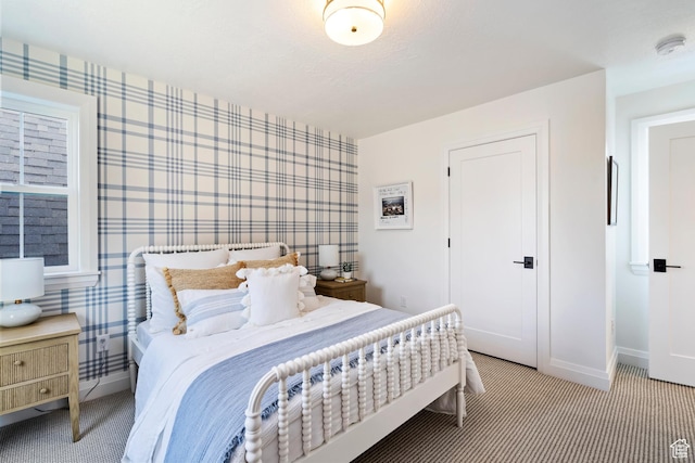 11214 S Easy Bee Rd, South Jordan, UT 84009 - bedroom featuring wallpapered walls, carpet floors, and baseboards