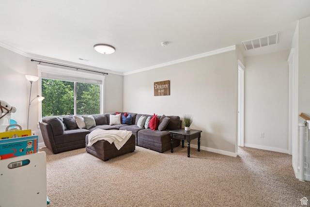469 S Olive Way, Lehi, UT 84043 - carpeted living area featuring crown molding and baseboards