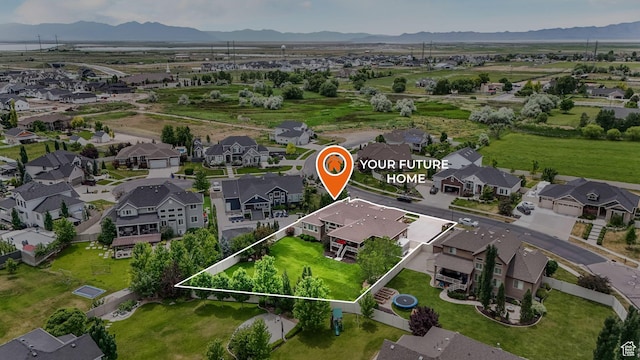 336 S 1400 W, Farmington, UT 84025 - aerial view of residential area featuring property parcel outlined and mountains