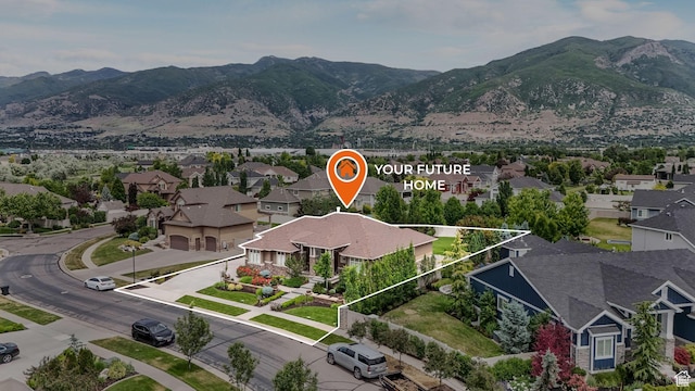 336 S 1400 W, Farmington, UT 84025 - aerial perspective of suburban area featuring mountains and property boundaries highlighted