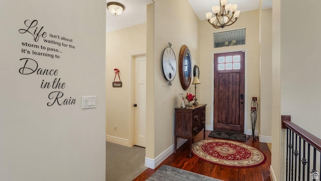 336 S 1400 W, Farmington, UT 84025 - entrance foyer featuring a chandelier, wood finished floors, and baseboards