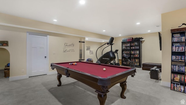 336 S 1400 W, Farmington, UT 84025 - rec room featuring carpet flooring, billiards, baseboards, and recessed lighting