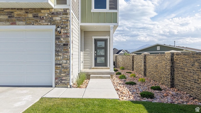 585 W 1420 S, Spanish Fork, UT 84660 - property entrance with stone siding and board and batten siding