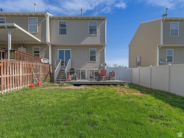 1177 W Dun Robin Ct, Salt Lake City, UT 84123 - back of property with a wooden deck