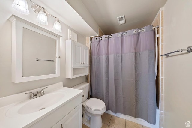1532 S 200 E, Orem, UT 84058 - full bath with toilet, vanity, shower / bath combo with shower curtain, and tile patterned floors
