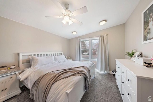 1532 S 200 E, Orem, UT 84058 - bedroom with dark colored carpet, lofted ceiling, ceiling fan, and baseboards