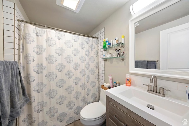 1532 S 200 E, Orem, UT 84058 - full bath with tasteful backsplash, vanity, toilet, and a shower with shower curtain