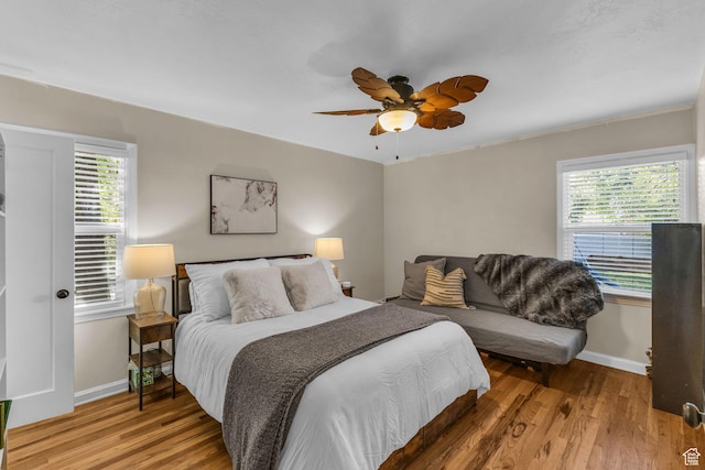 954 E 300 S, Provo, UT 84606 - bedroom with wood finished floors, baseboards, and ceiling fan
