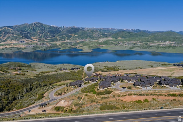 11103 N Shoreline Dr Unit # 3, Hideout, UT 84036 - aerial view of property and surrounding area featuring a water and mountain view