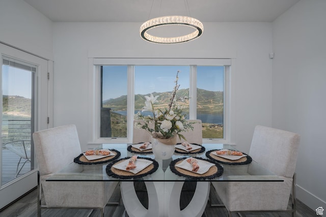 11103 N Shoreline Dr Unit # 3, Hideout, UT 84036 - dining area with plenty of natural light, wood finished floors, and a mountain view