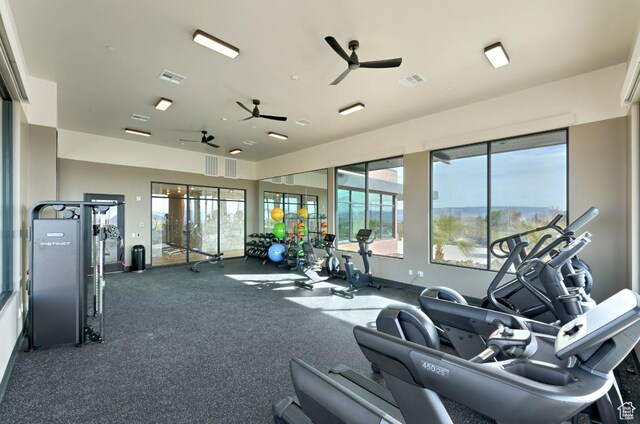 0, Washington, UT 84780 - workout area with a ceiling fan and healthy amount of natural light