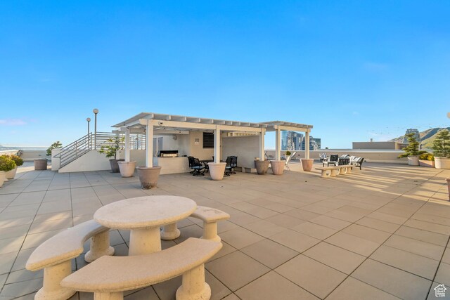48 W 300 S Unit 1803N, Salt Lake City, UT 84101 - view of patio / terrace with a pergola and outdoor dining space