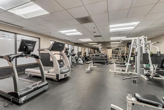 48 W 300 S Unit 1803N, Salt Lake City, UT 84101 - workout area featuring a paneled ceiling