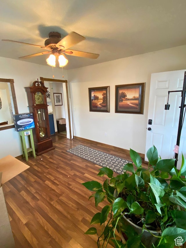 955 N Catherine St, Salt Lake City, UT 84116 - interior space with dark wood-style flooring and a ceiling fan