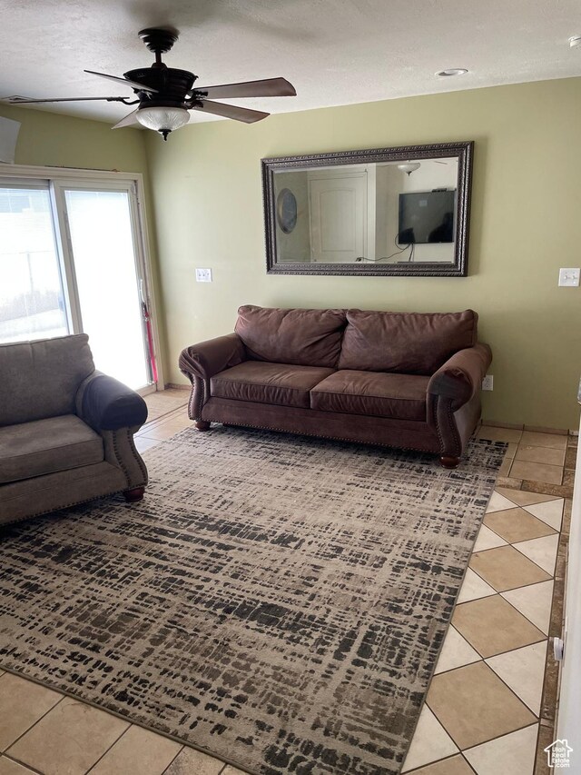 955 N Catherine St, Salt Lake City, UT 84116 - living area featuring light tile patterned flooring and a ceiling fan