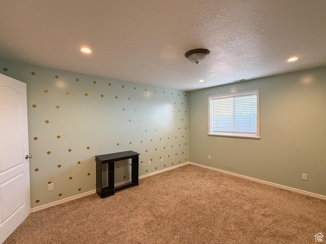 808 E 3400 N, North Ogden, UT 84414 - carpeted spare room featuring a textured ceiling, baseboards, and recessed lighting
