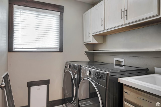 2101 W 325 S, Mapleton, UT 84664 - washroom with cabinet space and washing machine and clothes dryer