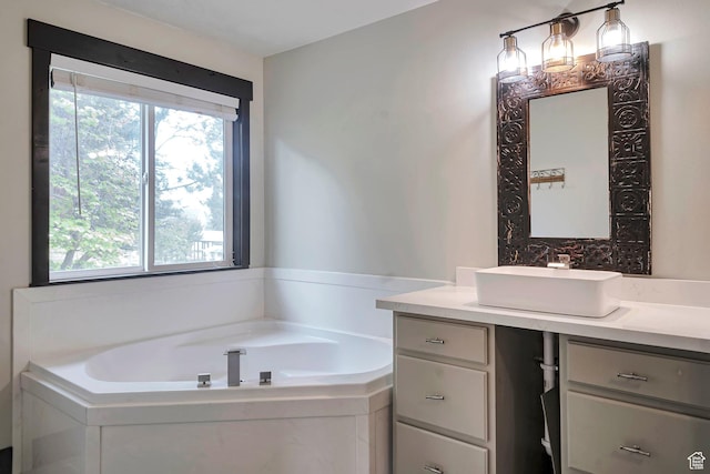 2101 W 325 S, Mapleton, UT 84664 - bathroom with vanity and a garden tub