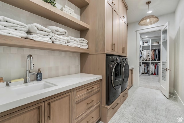1366 S 370 E, Salem, UT 84653 - washroom with separate washer and dryer and cabinet space