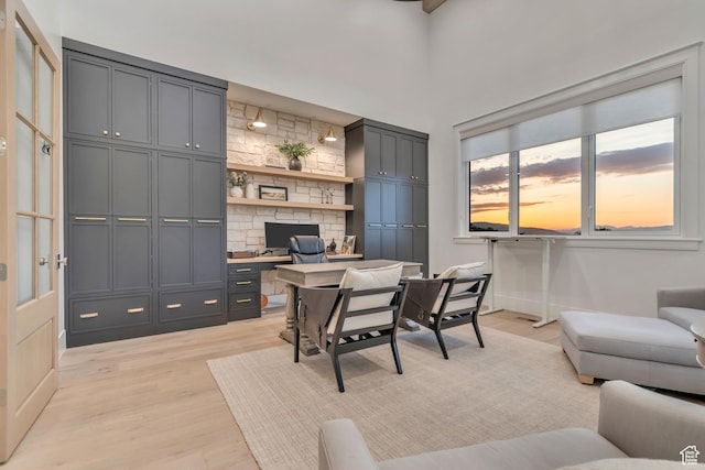 1366 S 370 E, Salem, UT 84653 - home office with built in desk and light wood-style floors
