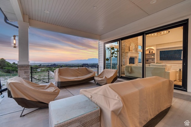 1366 S 370 E, Salem, UT 84653 - view of patio / terrace featuring a balcony, an outdoor hangout area, and a mountain view
