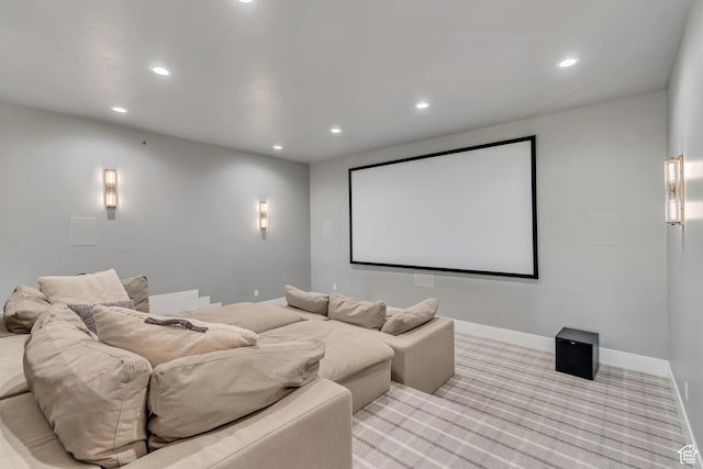 1366 S 370 E, Salem, UT 84653 - home theater room with recessed lighting, light carpet, and baseboards