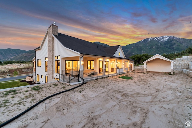 1366 S 370 E, Salem, UT 84653 - rear view of house featuring a mountain view and a chimney