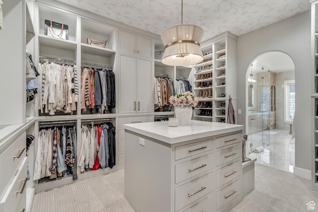 1366 S 370 E, Salem, UT 84653 - walk in closet featuring arched walkways and light colored carpet