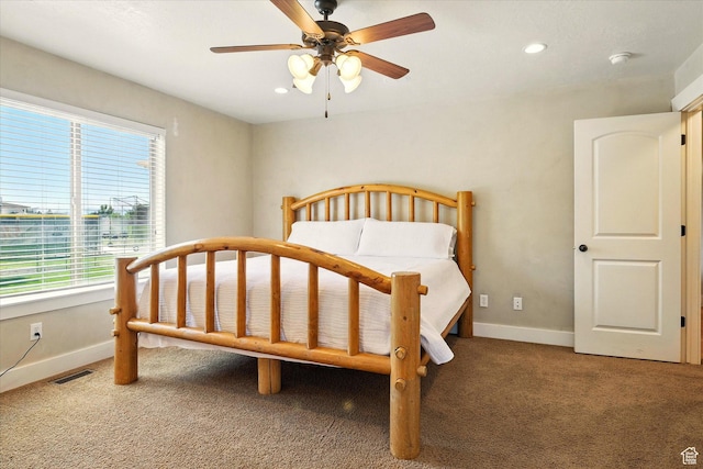 674 S 150 W, Hyde Park, UT 84318 - carpeted bedroom with baseboards, recessed lighting, and a ceiling fan