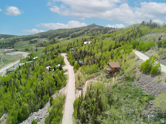 332 W Pinehurst Dr, Brian Head, UT 84719 - aerial view of property and surrounding area with a heavily wooded area