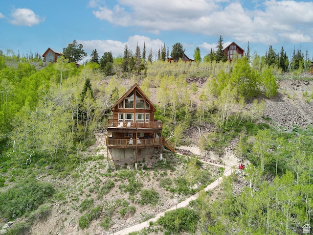 332 W Pinehurst Dr, Brian Head, UT 84719 - rear view of house featuring a wooden deck