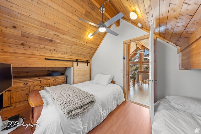 332 W Pinehurst Dr, Brian Head, UT 84719 - bedroom featuring vaulted ceiling, wood ceiling, and wood finished floors