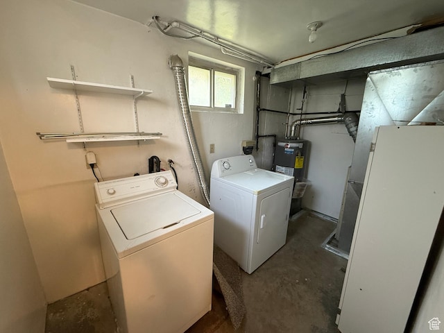2168 S Harrison Blvd, Ogden, UT 84401 - laundry room featuring independent washer and dryer and water heater