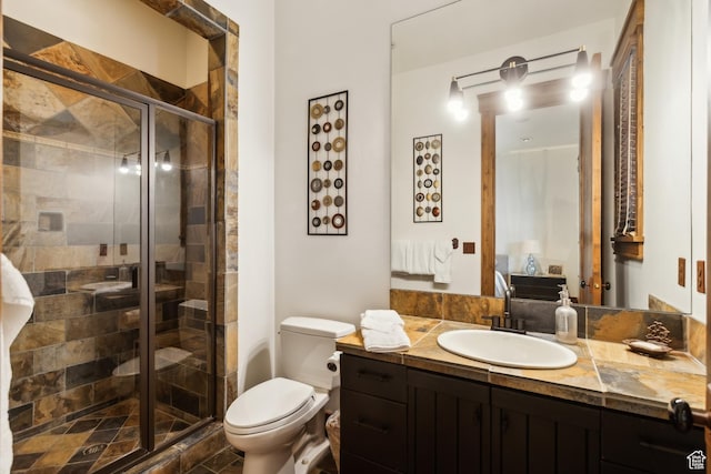 7701 N W Hills Trl, Park City, UT 84098 - ensuite bathroom with vanity, a shower stall, and toilet