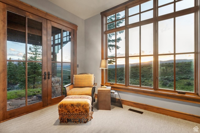 7701 N W Hills Trl, Park City, UT 84098 - living area featuring french doors and baseboards