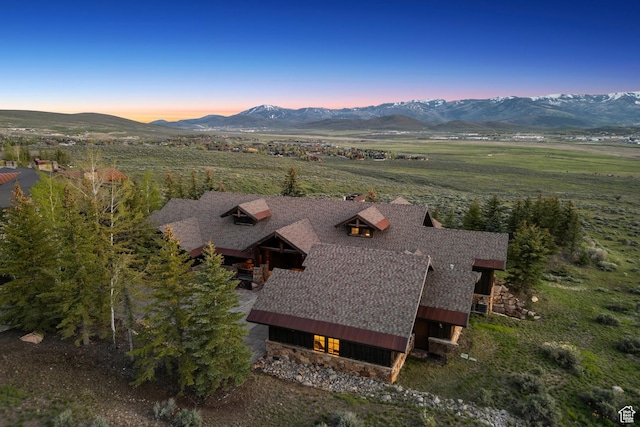 7701 N W Hills Trl, Park City, UT 84098 - aerial view at dusk of a mountain view