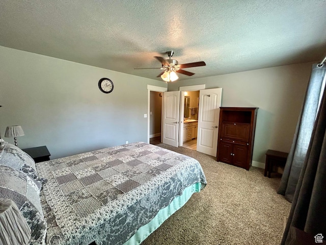 319 S 600 E, Payson, UT 84651 - bedroom featuring light carpet, baseboards, a textured ceiling, and a ceiling fan