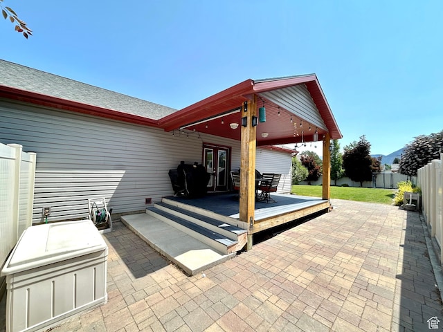 319 S 600 E, Payson, UT 84651 - view of patio featuring french doors and a wooden deck
