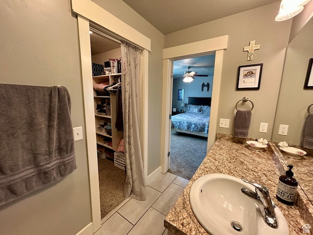 319 S 600 E, Payson, UT 84651 - bathroom with connected bathroom, vanity, and ceiling fan