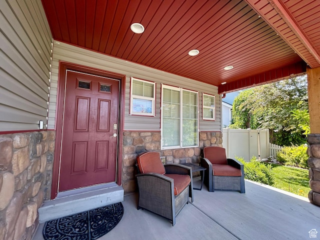 319 S 600 E, Payson, UT 84651 - view of exterior entry featuring stone siding and a porch